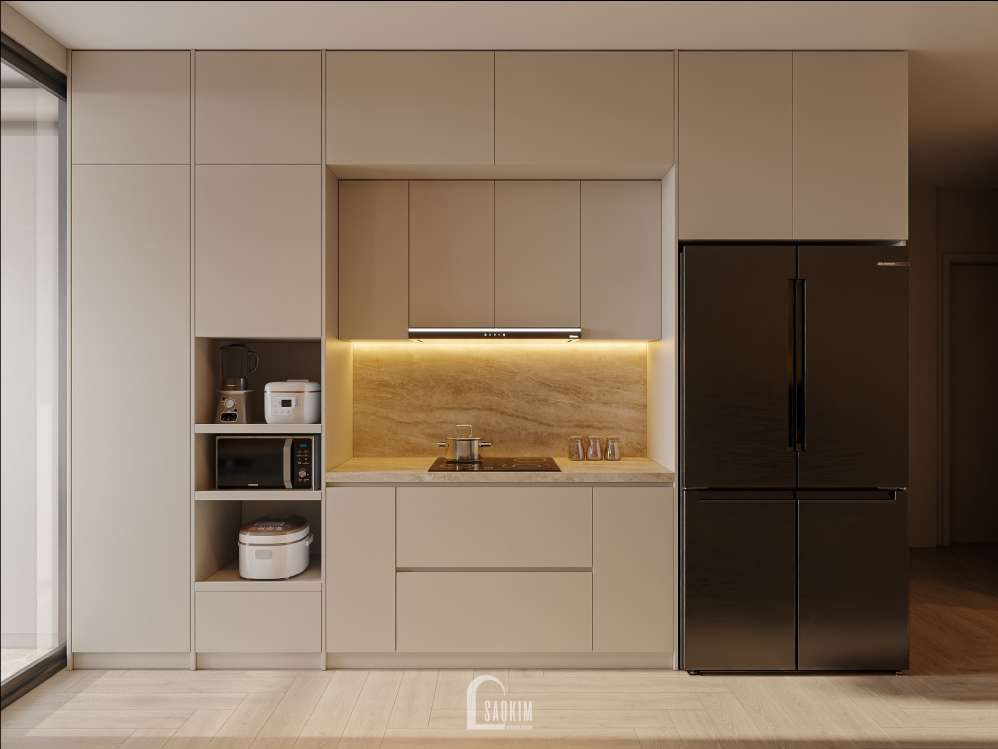 Thiết kế phòng bếp căn hộ Viha Complex Leciva 118m2 phong cách Modern Japandi – Khi Sự Bình Yên Được Thiết Kế Thành Hình